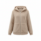 Roque | Women's Zip-Front Textured Jacket - Lightweight Casual Bouclé Bomber & Fall Outerwear