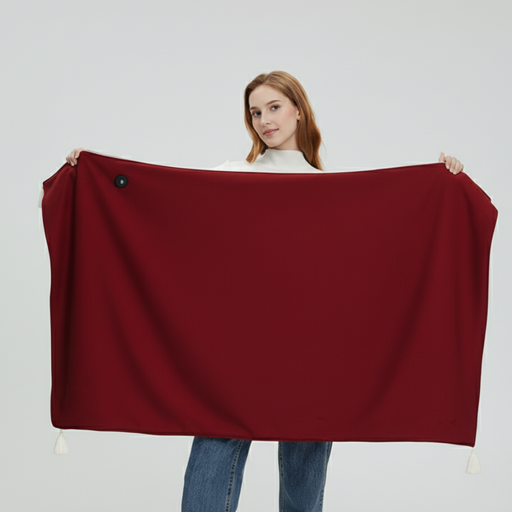 USB Heated Blanket with 3 Heat Settings – Soft Fleece Electric Throw with Zipper, Power Bank Compatible – for Home, Office & Travel