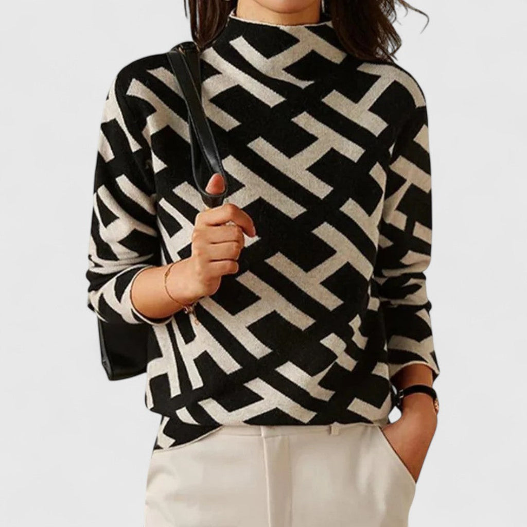 Sephira | Women's Patterned Knit Sweater - Modern Textured Pullover