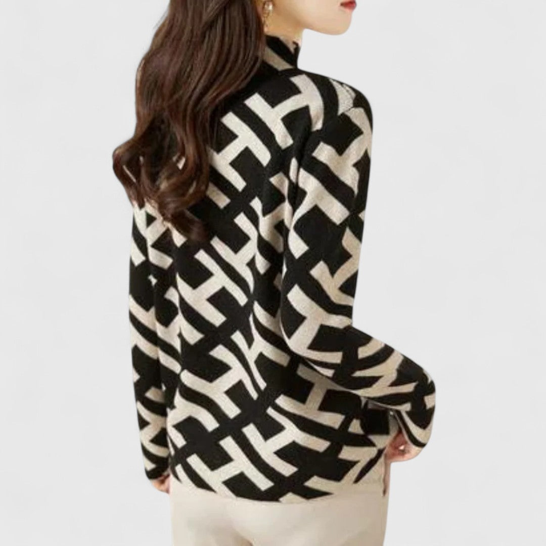 Sephira | Women's Patterned Knit Sweater - Modern Textured Pullover