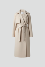 Pamelo | Women's Double Breasted Long Coat - Wool Blend Trench Overcoat & Warm Winter Peacoat
