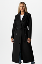Pamelo | Women's Double Breasted Long Coat - Wool Blend Trench Overcoat & Warm Winter Peacoat