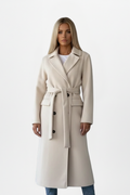 Pamelo | Women's Double Breasted Long Coat - Wool Blend Trench Overcoat & Warm Winter Peacoat