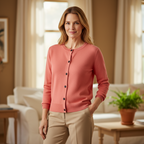 Amore | Women's V-Neck Button-Front Cardigan - Soft Knit Sweater
