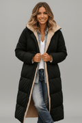 Dôre | Women's Hooded Longline Puffer Coat - Maxi Quilted Down Parka & Warm Winter Jacket