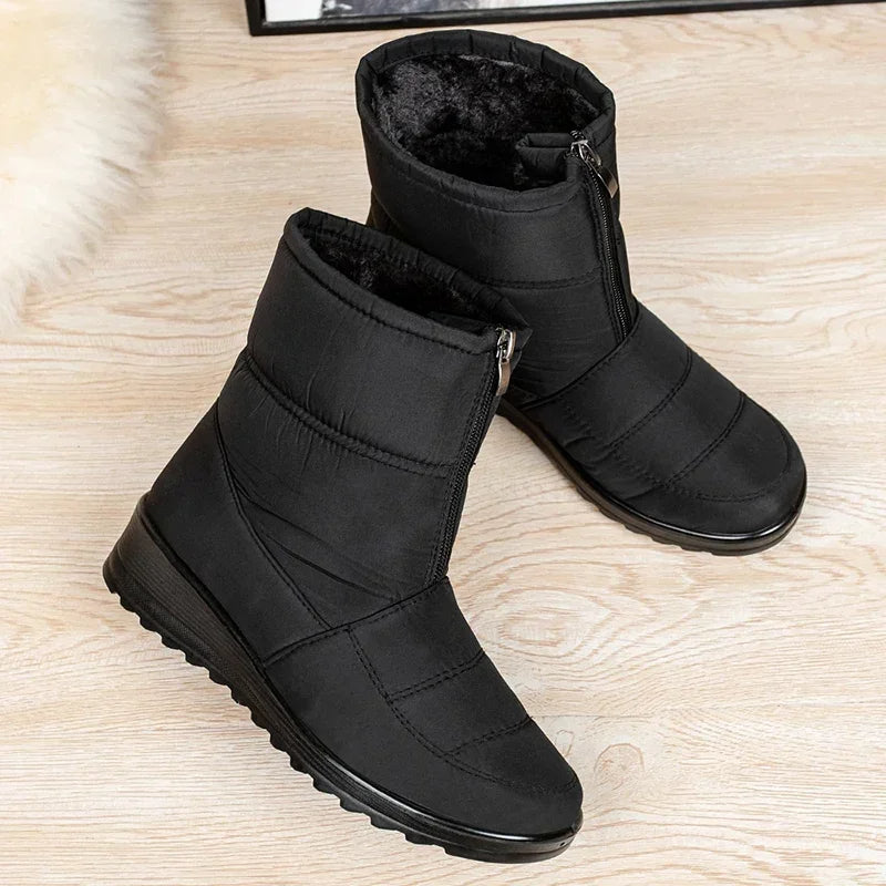 Ēden | Women's Quilted Mid-Calf Boots - Warm Winter Snow Booties
