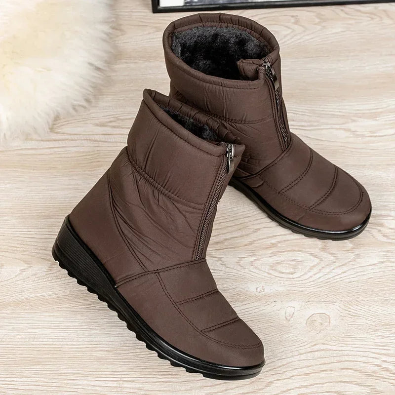 Ēden | Women's Quilted Mid-Calf Boots - Warm Winter Snow Booties