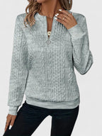 Amore | Women’s Sweater | Front Zip Cable Pattern