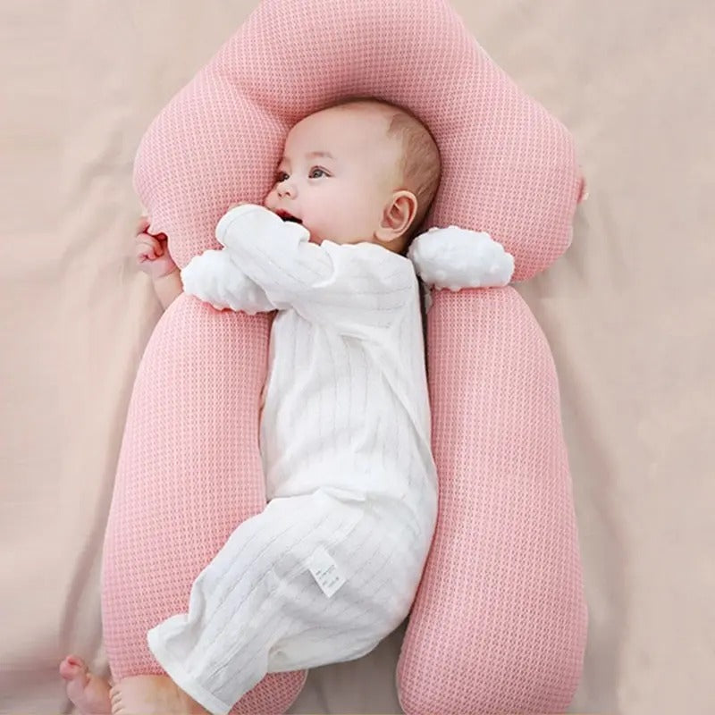 Ergonomic Baby Cushion with Adjustable Support – Reversible Comfort Pillow 26 x 17 in, Machine Washable – 0-12 Months (Supervised Use Only)