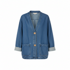 Sephira | Women's Relaxed Denim Cardigan - Oversized Button-Front Jean Shacket & Outer Layer
