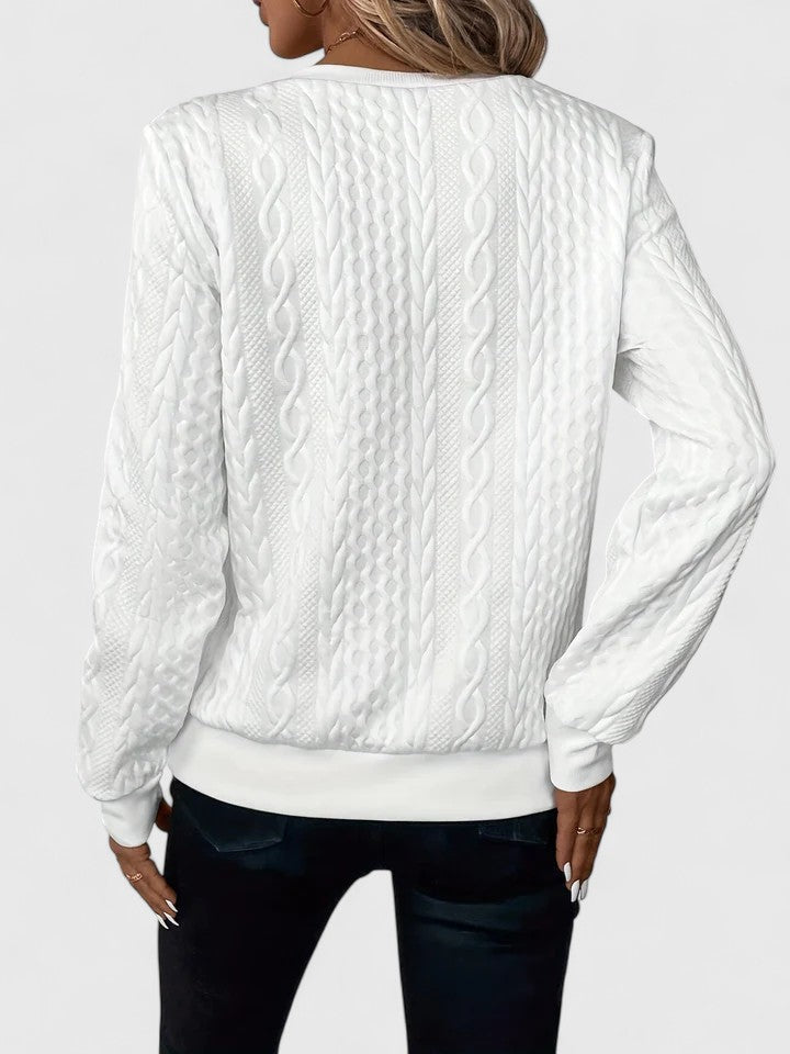 Amore | Women’s Sweater | Front Zip Cable Pattern