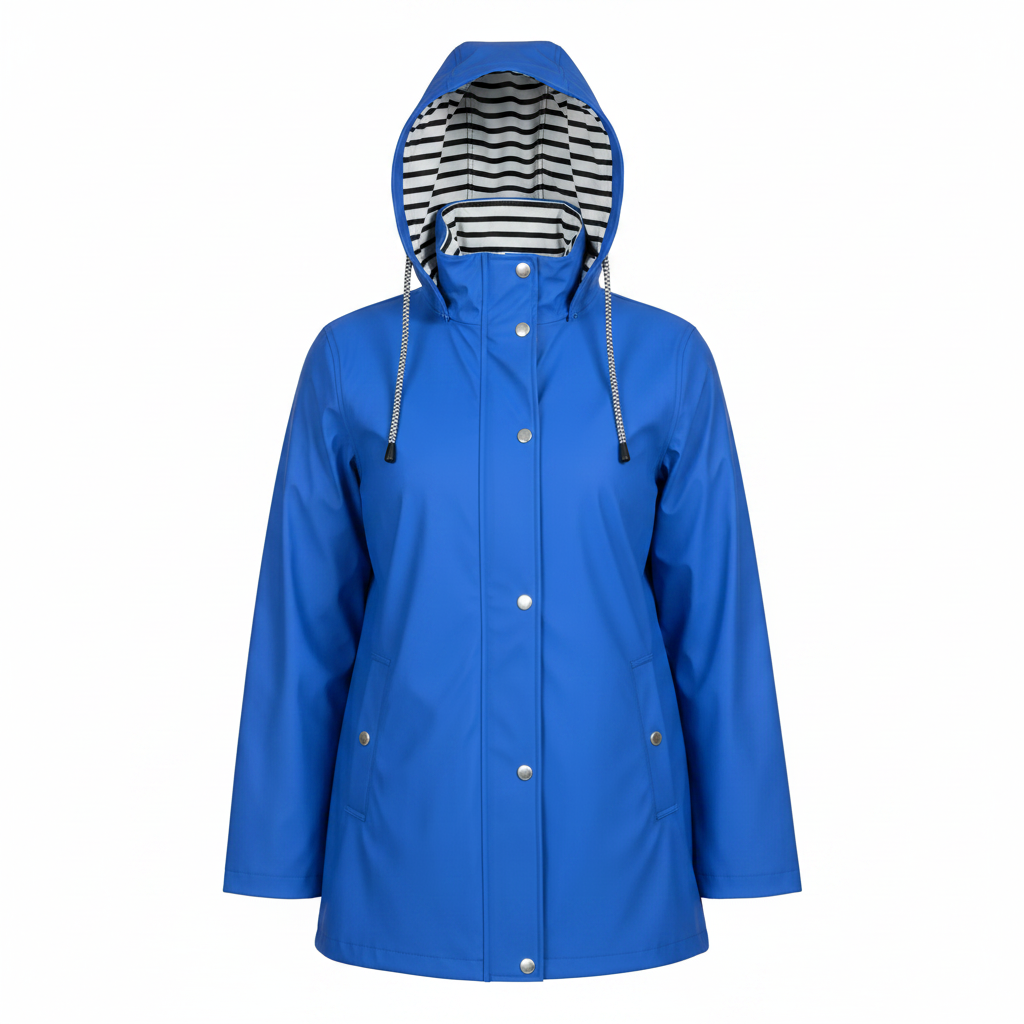 Women's Waterproof Hooded Raincoat - Windproof Lightweight Rain Jacket & Long Parka