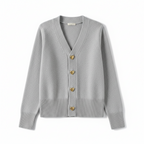 Zahara | Women's V-Neck Cardigan Sweater - Button-Down Ribbed Knit Jumper & Casual Long Sleeve Top