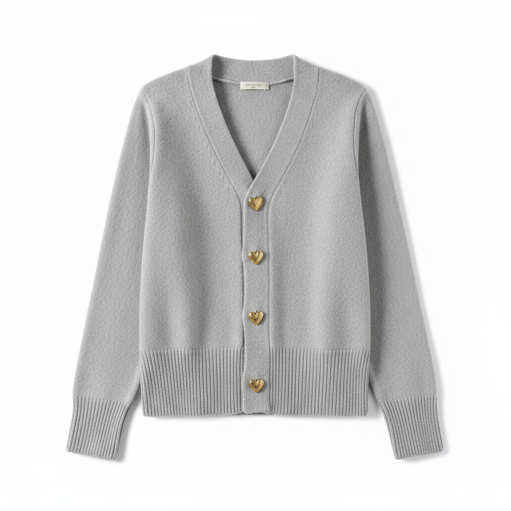 Zahara | Women's V-Neck Cardigan Sweater - Button-Down Ribbed Knit Jumper & Casual Long Sleeve Top